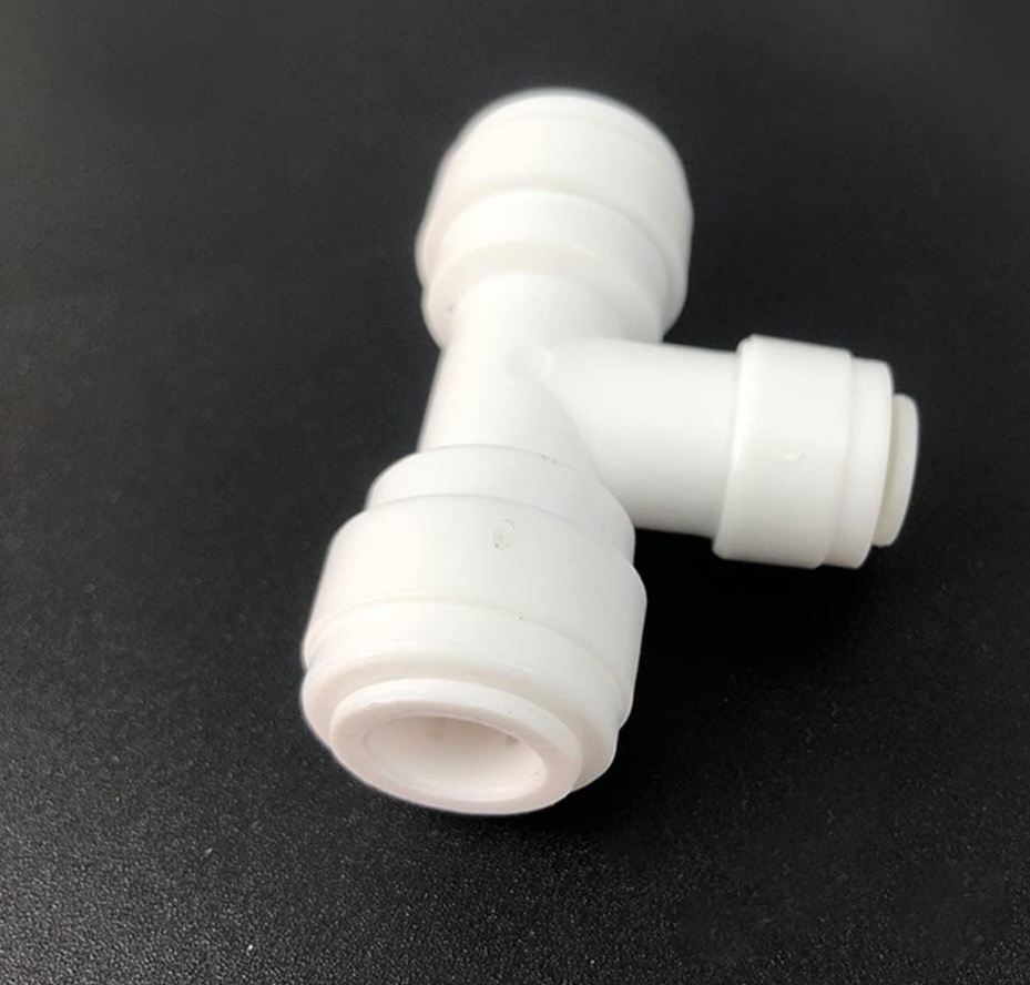 Wesell Union Tee 1/4" x 3/8" x 3/8" QC Quick Connect Reverse Osmosis RO System Fittings Parts, BPA Free (10 Pack
