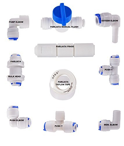 Parijata Mix Elbow Kit elbow Connectors for RO Water Purifier - 1/4 Inch Size 34 Pcs Pack Hose Connector
